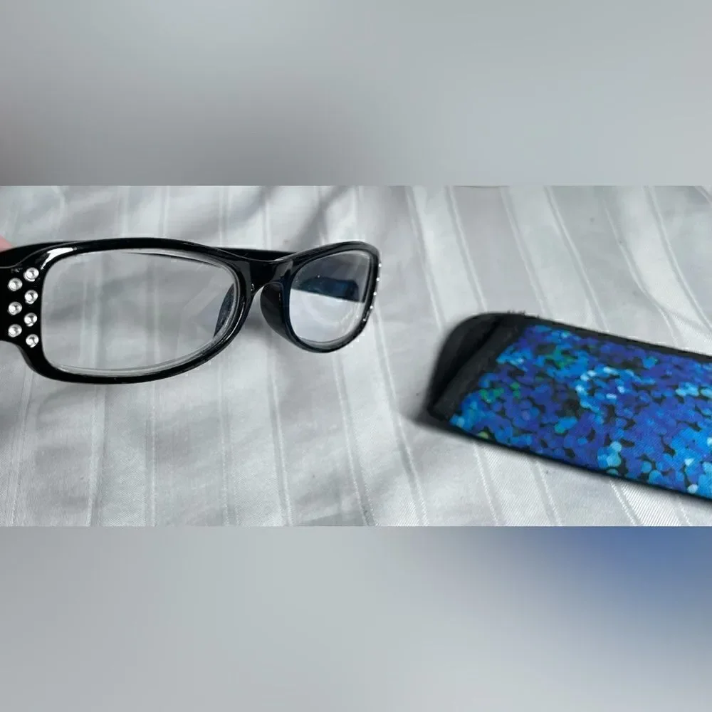Glamour Reading Glasses with Sparkles +2.00 Includes Blue Carry Case EPC